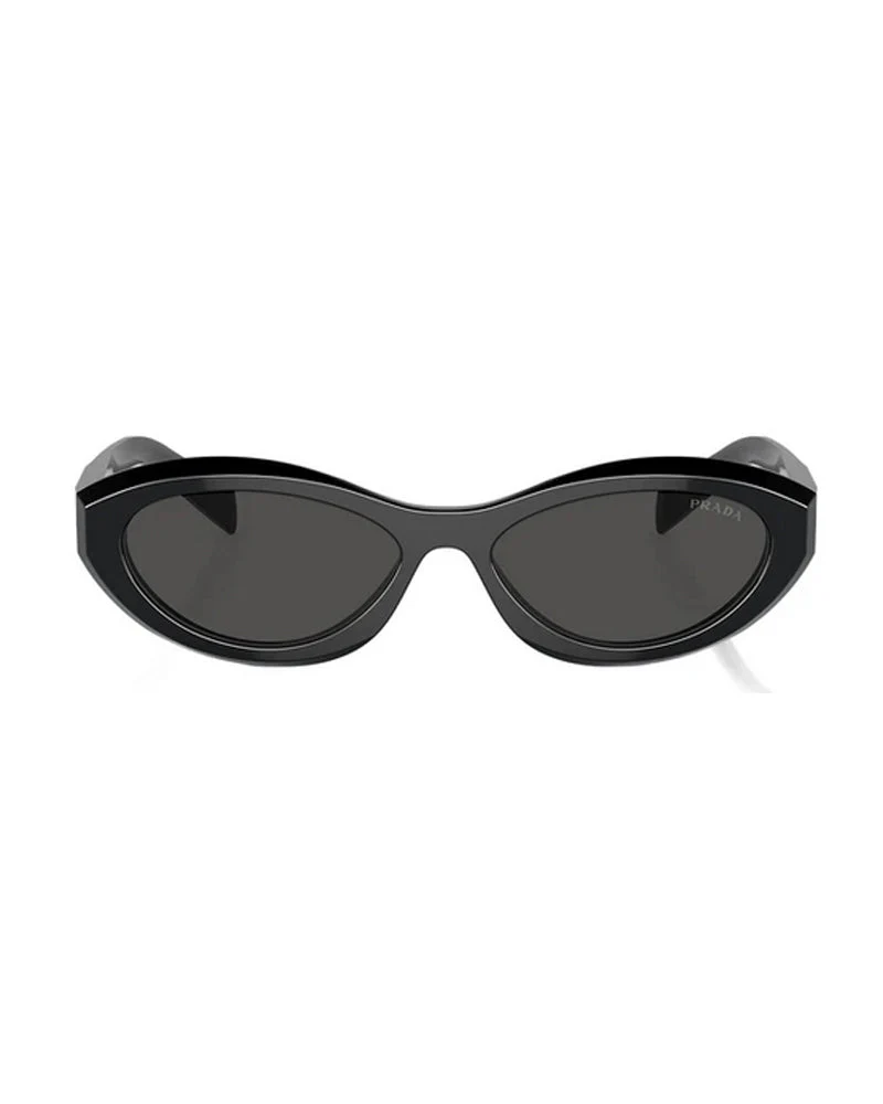 Prada PR 26ZS 16K08Z Oval Sunglasses Acetate Black Dark Grey