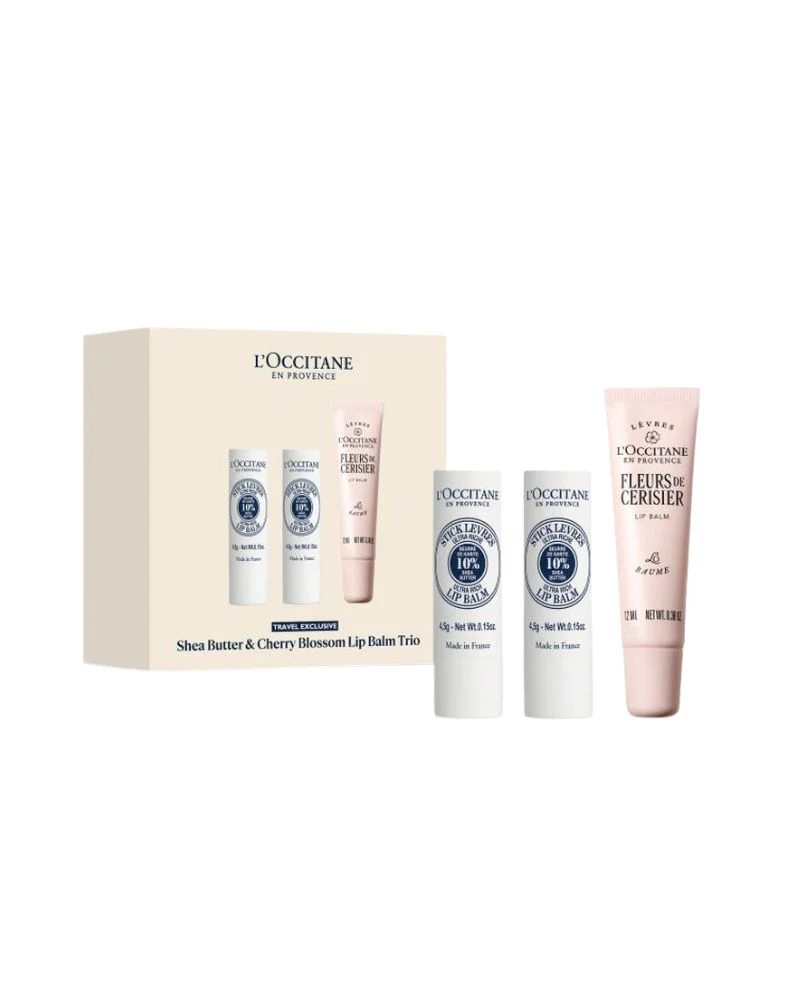 Shea Velvety & Cherry Blossom Lip Balm Trio Travel Exclusive