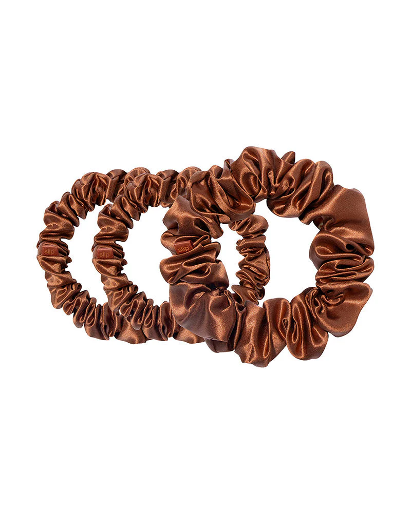 slip pure silk back to basics assorted scrunchies - auburn - Image 3