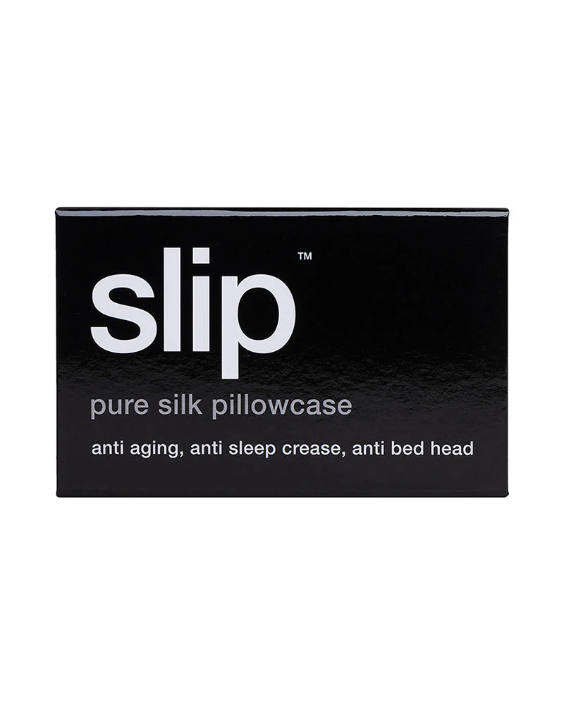 slip pure silk queen pillowcase - black