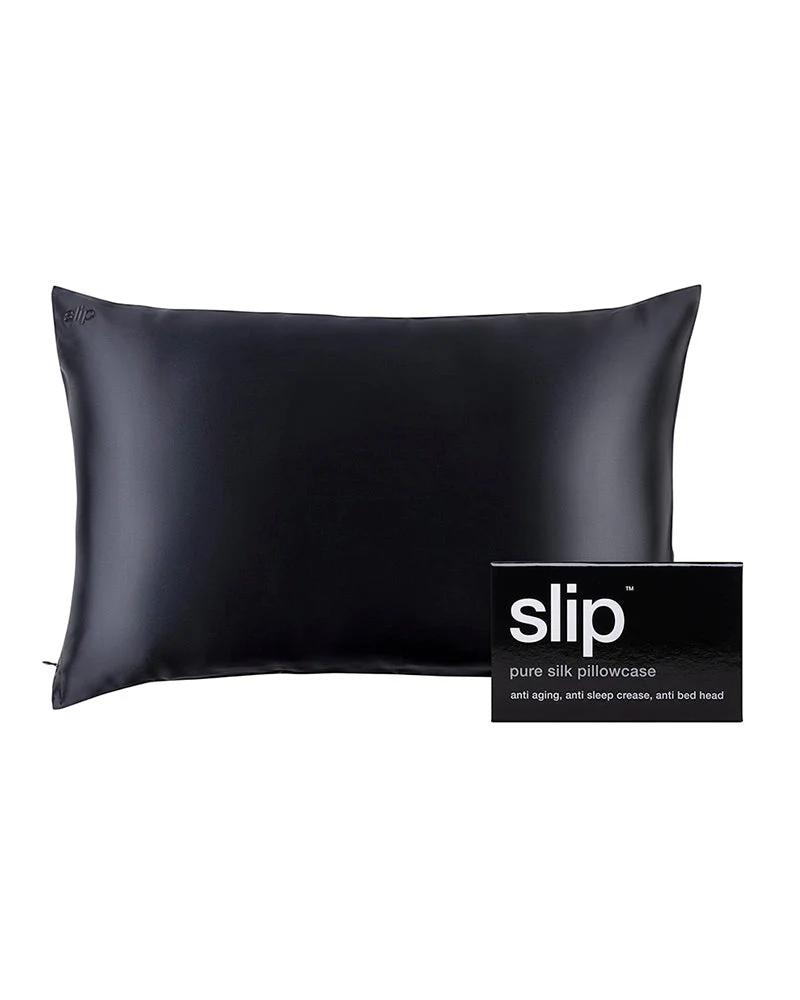 slip pure silk queen pillowcase - black - Image 3