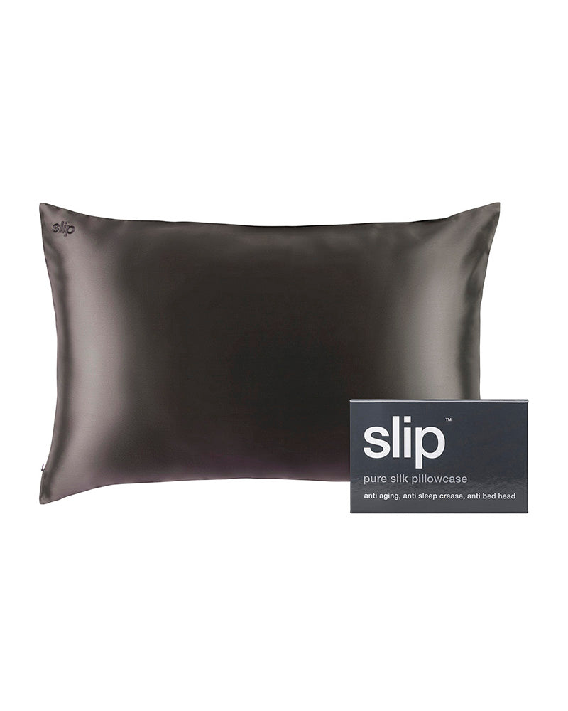 slip pure silk queen pillowcase - charcoal - Image 2
