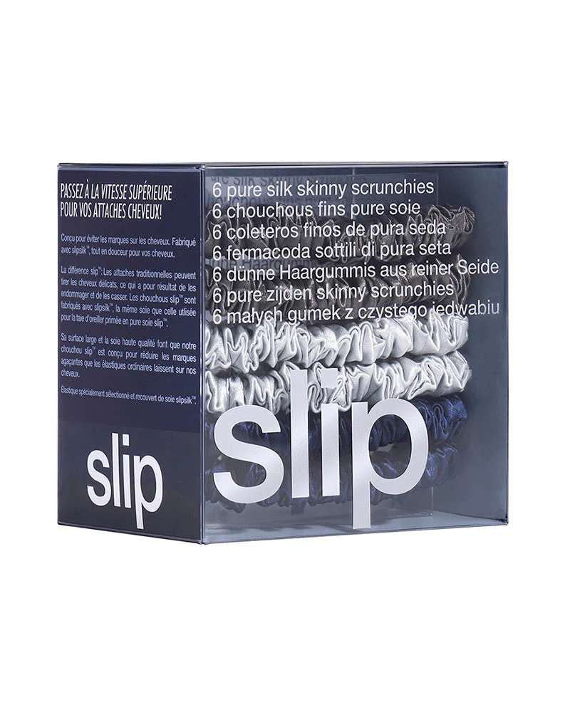 slip pure silk skinny scrunchies - midnight