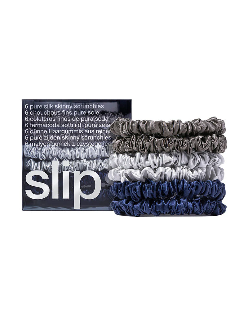 slip pure silk skinny scrunchies - midnight - Image 2