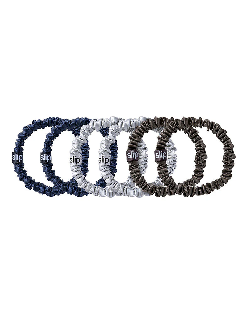 slip pure silk skinny scrunchies - midnight - Image 3