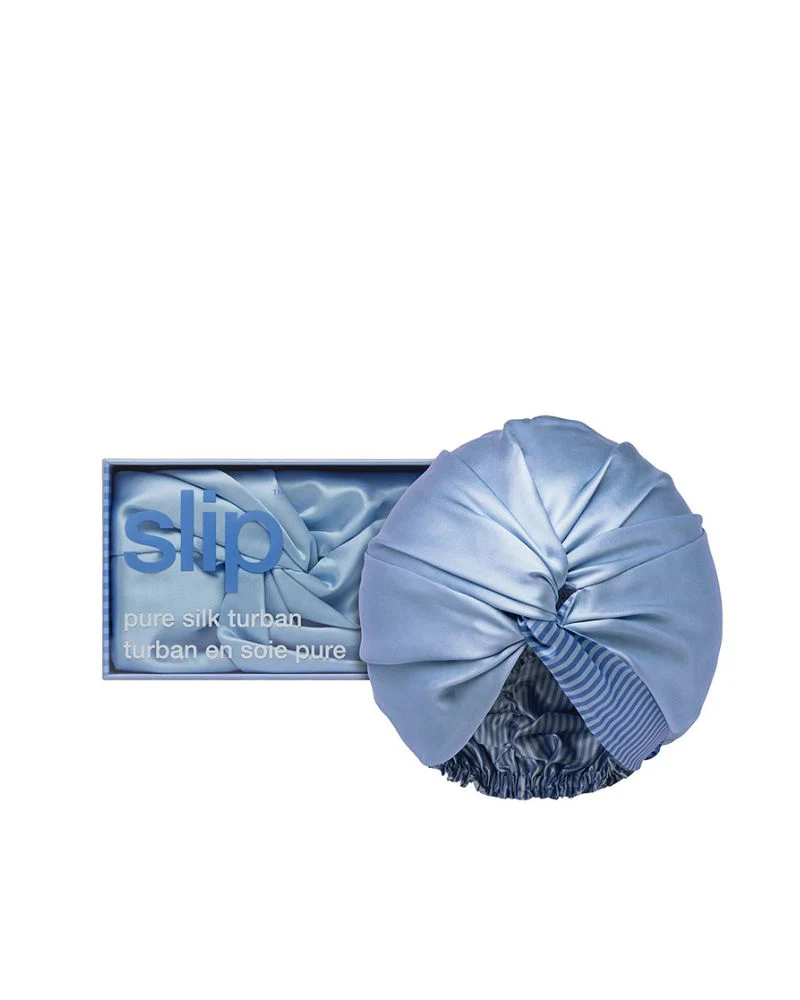 Slip Pure Silk Turban - Cornflower